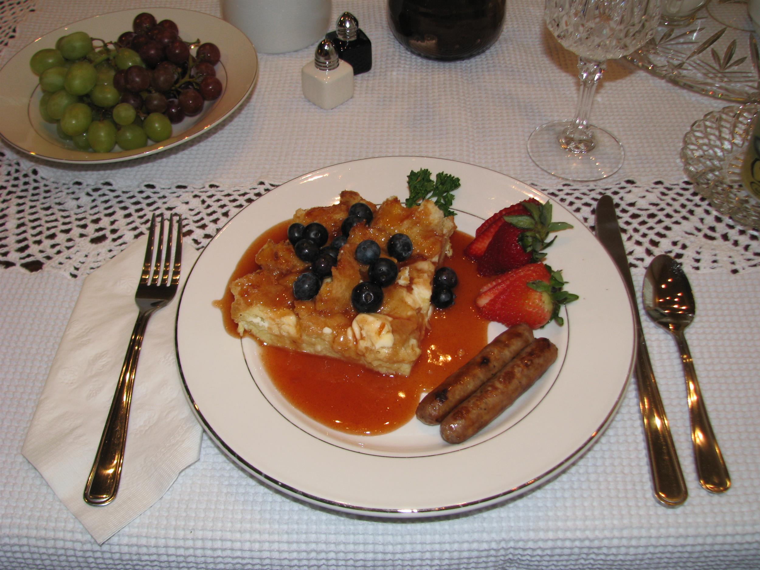 Table setting with beautiful breakfast